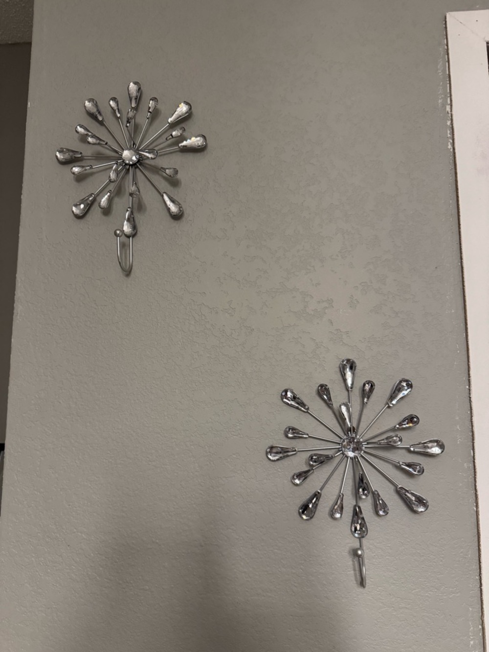 Metallic Silver Burst Wall Hooks - Decorative Home Wall Decor